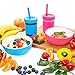 16oz Wide Mouth Jar Tumber (Pink, Teal, Yellow & Blue, 8 Pack)