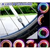 Pellor Waterproof Shockproof 5 LED 7 Mode Cycling Bike Motor Car Tire Spoke Valve Wheel Cap Alarm LED Neon Light Lamp