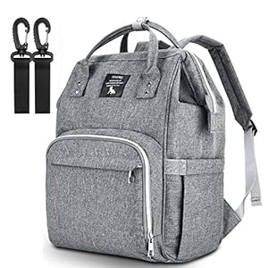 Diaper Bag Backpack, Multi-Functional Large Capacity Mom Nappy Bag for Travel Portable Waterproof With Stroller Straps