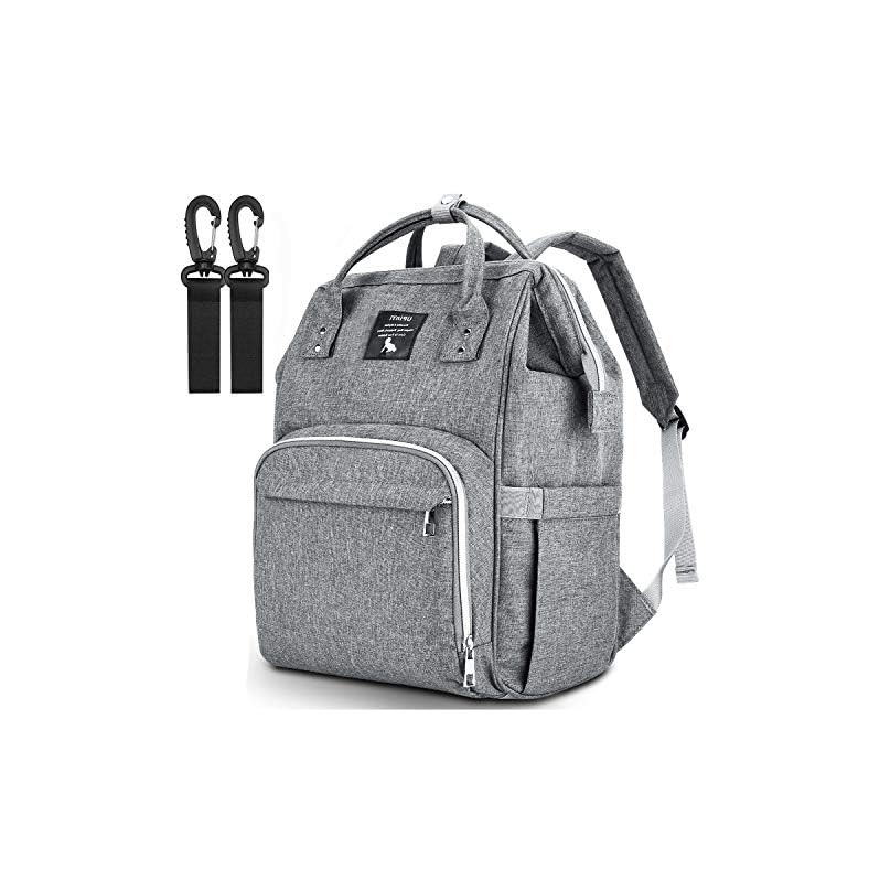 Diaper Bag Backpack, Multi-Functional Large Capacity Mom Nappy Bag for Travel Portable Waterproof With Stroller Straps