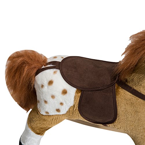 Qaba Kids Plush Toy Rocking Horse Pony with Realistic Sounds - Brown