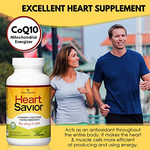 HeartSavior Cholesterol Supplement, Natural Supplement with CoQ10, Red