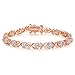 Vibrille Sterling Silver Infinity XO Link Cubic Zirconia Bracelets for Women, 7.5''
