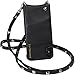Case For iPhone X/iPhone10 | Real Black Leather Women Wallet With SILVER Hardware Phone Cover. Cross-Body Strap iPhoneX Mobile Holder for ID & Credit Cards. Carry Cell Handsfree. Sarah by Bandolier