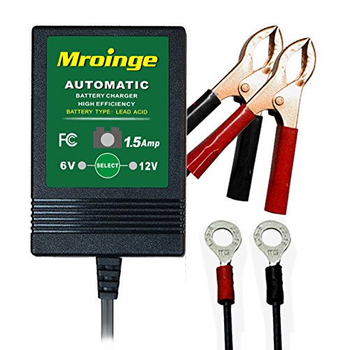Mroinge MBC015 6V&12V 1.5A Smart Battery Charger / Maintainer, with 12ft output cord.