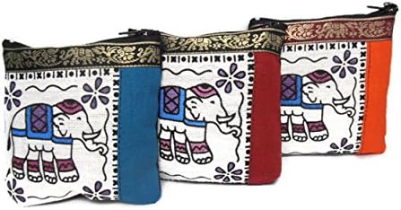 Gift Bundle of 3 NEW HANDY HOBO HIPPIE STYLE FABRIC BAG BEAUTY ELEPHANT PATTERN PURSUE MONEY FROM THAILAND
