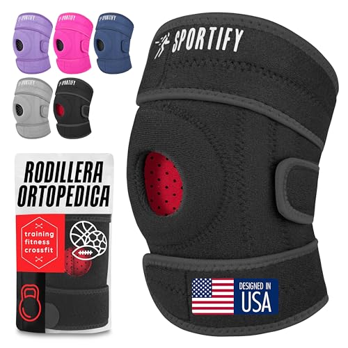 SPORTIFY Rodillera Ortopédica y Deportiva con Estabilizadores: Máximo Apoyo, Alivio del Dolor, Compresión y Transpirable para Hombres, Mujeres, Deportes, Tercera Edad y Recuperación Postoperatoria