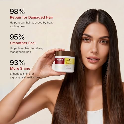 Karseell 3.38floz 100ml Collagen Hair Treatment Deep Repair Conditioning Argan Oil Collagen Hair Mask Essence for Dry Damaged Hair All Hair Types
