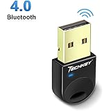 Techkey USB Bluetooth 4.0 Adapter Dongle for PC Laptop Computer Desktop Stereo Music, Skype Call, Keyboard, Mouse, Support All Windows 10 8.1 8 7 XP Vista