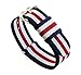 BARTON WATCH BANDS 18mm Navy/Crimson/Ivory Standard Length Ballistic Nylon NATO® Style Straps