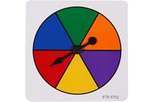 hand2mind Rainbow Color Spinners, Probability Spinner, Dry Erase Spinner Wheel, Plastic Spinners for Classroom, Arrow Game Spinner, Math Classroom Supplies, Math Manipulatives (Set of 5)