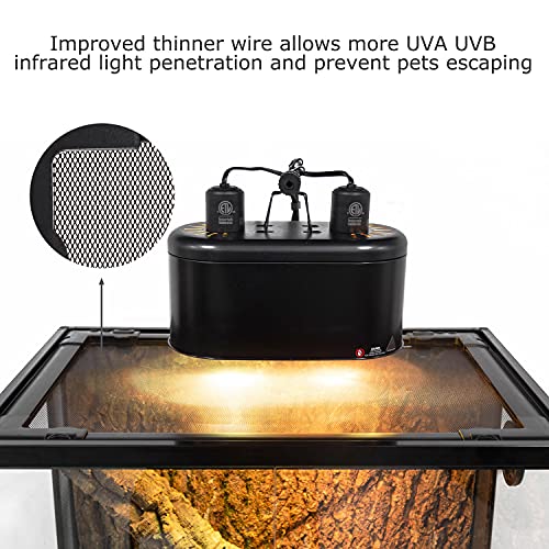 REPTI ZOO Full Glass 20 Gallon Reptile Tank, Front Opening Reptile