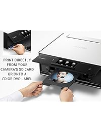 Productos de oficina Canon, impresora Pixma TS9020 RD para fotos a color con escáner y copiadora, color rojo, Blanco
