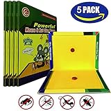MTNZXZ Mice/Rat Glue Trap, 5 Packs Peanut Butter Scented Rat Glue Boards, Indoor Outdoor High Strength Mouse Traps, Let Family and Friends Pets have a Warm Home away From Mice and Harmful Animals