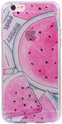 HeBan Luxury Bling Bling Glitter Sparkle Designer Case Shockproof Shining Fashion Style Back Cover for Apple IPhone 6 6S Plus - Fruit Watermelon