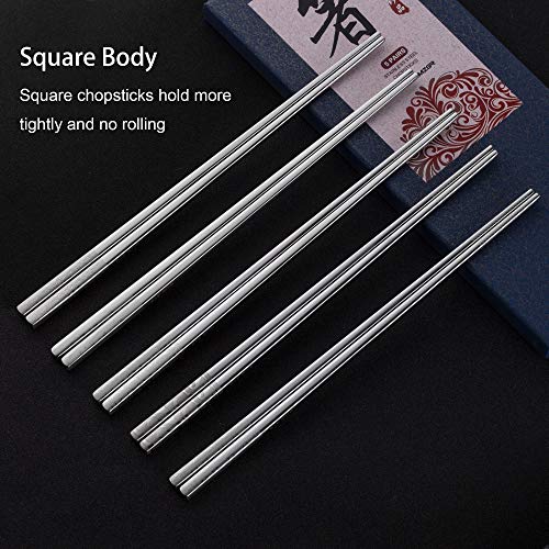 Metal Chopsticks Reusable 18/10 Stainless Steel Chopsticks Multipack