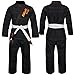 Hawk Brazilian Jiu Jitsu Suit BJJ Gi Kimonos BJJ Uniform Preshrunk Pearl Weave Fabric, with Free White Belt A1 Black