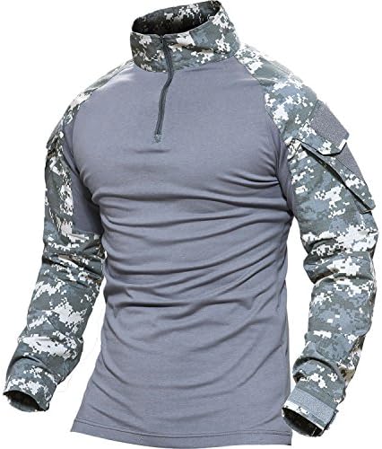 Tacvasen タクティカル シャツ 長袖 ミリタリーtシャツ メンズ サバゲー装備 自衛隊迷彩 定番 アウトドア スポーツシャツ Acu S