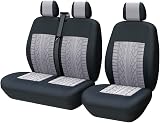 TOYOUN Universal Van Seat Covers Front Driver & Double Passenger Gray
