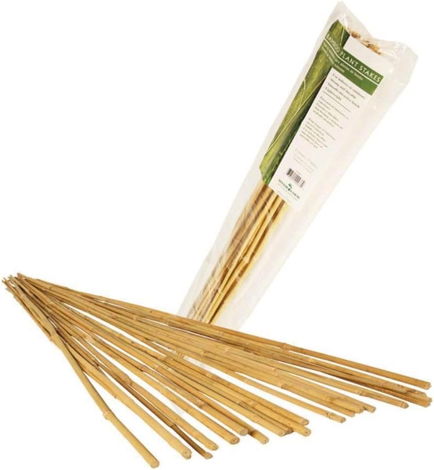 Hydrofarm HGBB4 4' Natural, Pack of 25 Bamboo Stake, 4 foot, Tan : Garden Stakes : Garden & Outdoor