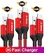 USB Type C Cable,AkoaDa 3-Pack (10ft+6.6ft+3.3ft) USB A to USB-C Fast Charger Nylon Braided Cord Compatible with Samsung Galaxy Note 9 8 S8 S9 S10 10 Plus,LG V50 V40 G8 G7 Thinq,Moto Z Z3,Switch(Red)