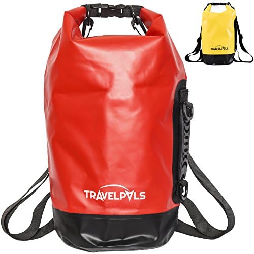 Waterproof Dry Bag 10L – Lightweight Clean &amp; Dry Bag Pack For Kayaking, Fishing, Hiking, Camping, Boating, Travel &amp; Outdoor Activities – With Side Handle &amp; Adjustable Straps (Red &amp; Black, 10L)