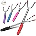 PPOGOO Extendable Marshmallow Roasting Sticks Set of 5 Barbecue Skewers Stainless Steel Cookware Forks