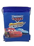 Disney Cars Blue Drawstring Backpack Tote Bag