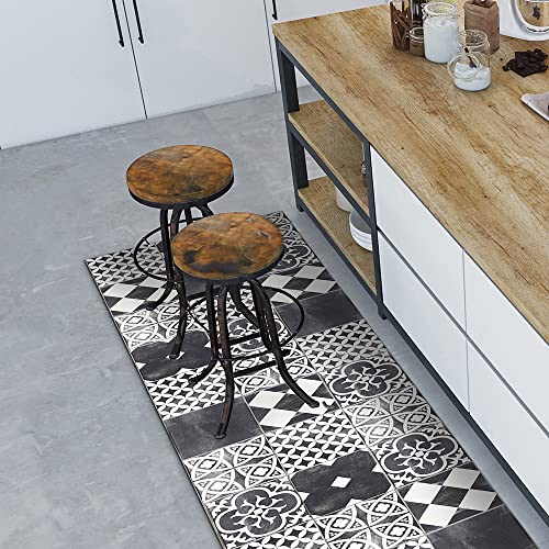 CREARREDA Non-Slip and Washable Vinyl Kitchen Rug, Multi-Purpose Runner, Wear-resistant, Stain Resistant Kitchen Runner, Suitable for Holding Under Sink and Stoves, 100% Made in Italy Print