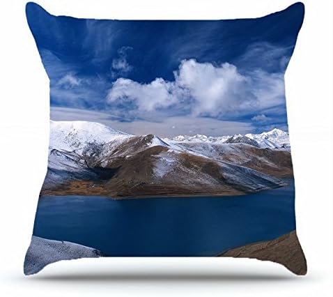 Hubery Throw Pillowcase 18x18 Inches Cotton Pillowcases Decorative Pillow Cover Case with Hidden Zipper Decor Cushion Covers - Nature Mountains mountains clouds landscapes nature Nature Mountains Fo