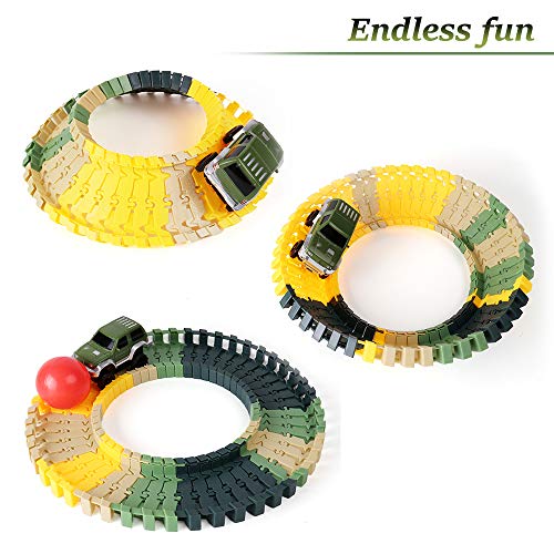 image for Alpacasso Toy Car Race Tracks Set, Dinosaur Toys Dino World Playset wi