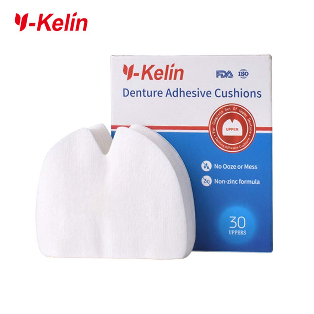 Y-Kelin Denture Adhesive Cushion 30 pads Upper Denture Adhesive Pads (pack of 2) Natural strong hold comfort denture cushions denture pads : Beauty