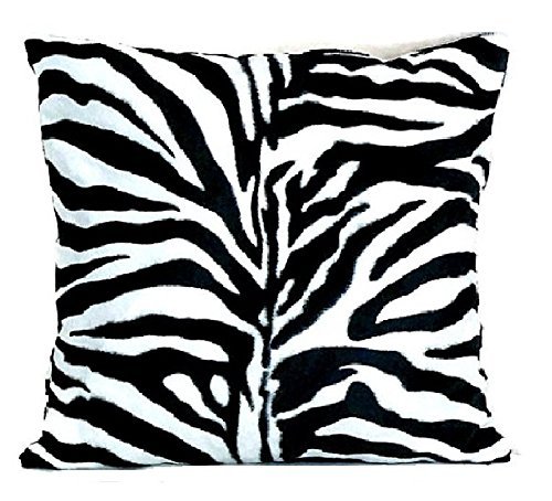 Amazon Com Zebra Velvet Throw Pillow Cover 18x18 16x16 White