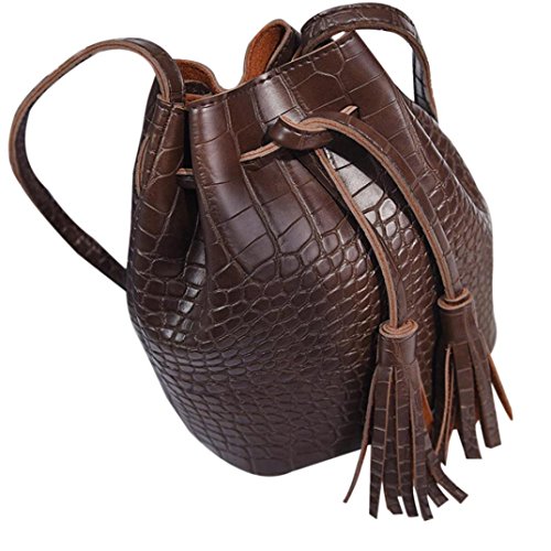 Ladies Cross Body Shoulder Bag Handbags Large Capacity Bags Brown for Women TOPUNDER V
