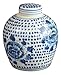 Festcool Antique Style Blue and White Porcelain Flowers Ceramic Covered Jar Vase, China Ming Style, Jingdezhen Chinese (LJ1)