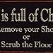 NIKKY HOME Life Is Full Of Choices Remove Your Shoes Or Scrub The Floor Wooden Wall Decorative Sign 9.82 x 0.37 x 5.3 Inches Black