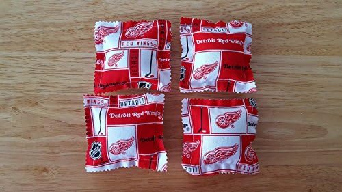 Catnip Ravioli Pillow Toys, Made With Red Wings Fabric, Hockey, Cat, Cats, Kittens, Set of 4