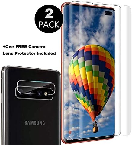 Samsung Galaxy S10 Plus Glass Screen Protector [6.4"], [Case Friendly] with a Free Camera Lens Protector, Easy Installation Tempered Glass Protector Compatible Galaxy S10 Plus [2 Pack]