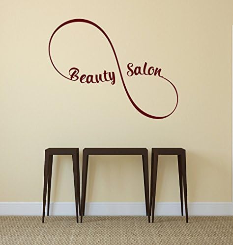 Beauty Salon Hairdressing Vinyl Wall Decals Infinity Sign and Inscription Stickers Decor for Beauty Salon Shop Window