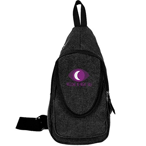 Welcome To Night Vale Canvas Chest Pack Crossbody Bag Travel Bag Hiking Bag Shoulder Backpack Black