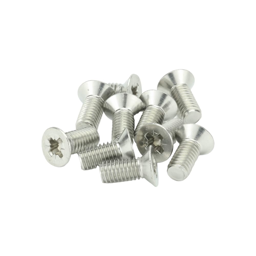 M4 (4mm x 12mm Incl Head) Pozi Countersunk Machine Screws - A2 Grade Stainless Steel (Pack of 20)