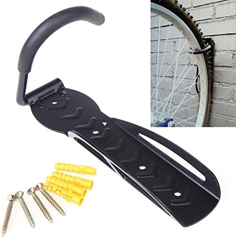 Fit Accessory Black Bicycle Mountain Bike Storage Wall Mounted Rack Stands Steel Hanger Hook