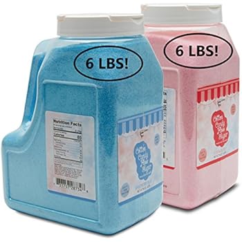 The Candery Cotton Candy Floss Sugar 6lbs 96oz jars- 2 Pack Strawberry and Rasperry