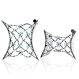 HairZing Iridescent Blue Flowers Hair Comb 2-Pack, Hair Accessory Perfect for Easy Ponytails, UpDos and Twists, Light Blue, Medium/Large