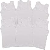Mocolerno 6-Pack Cotton Undershirt Tank Top 100% Cotton Soft Undershirt for Boys and Girls