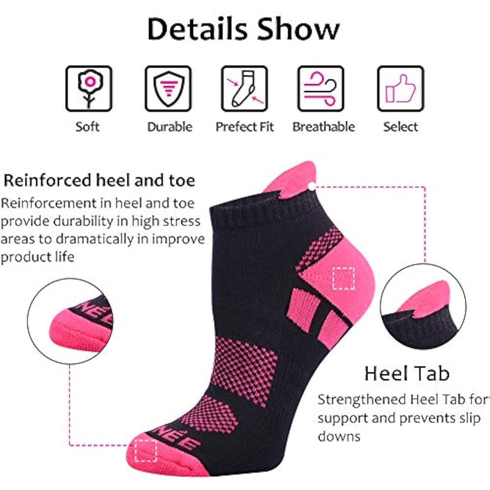 JOYNE Women&39s Ankle Athletic Running Socks Performance Cushioned Low