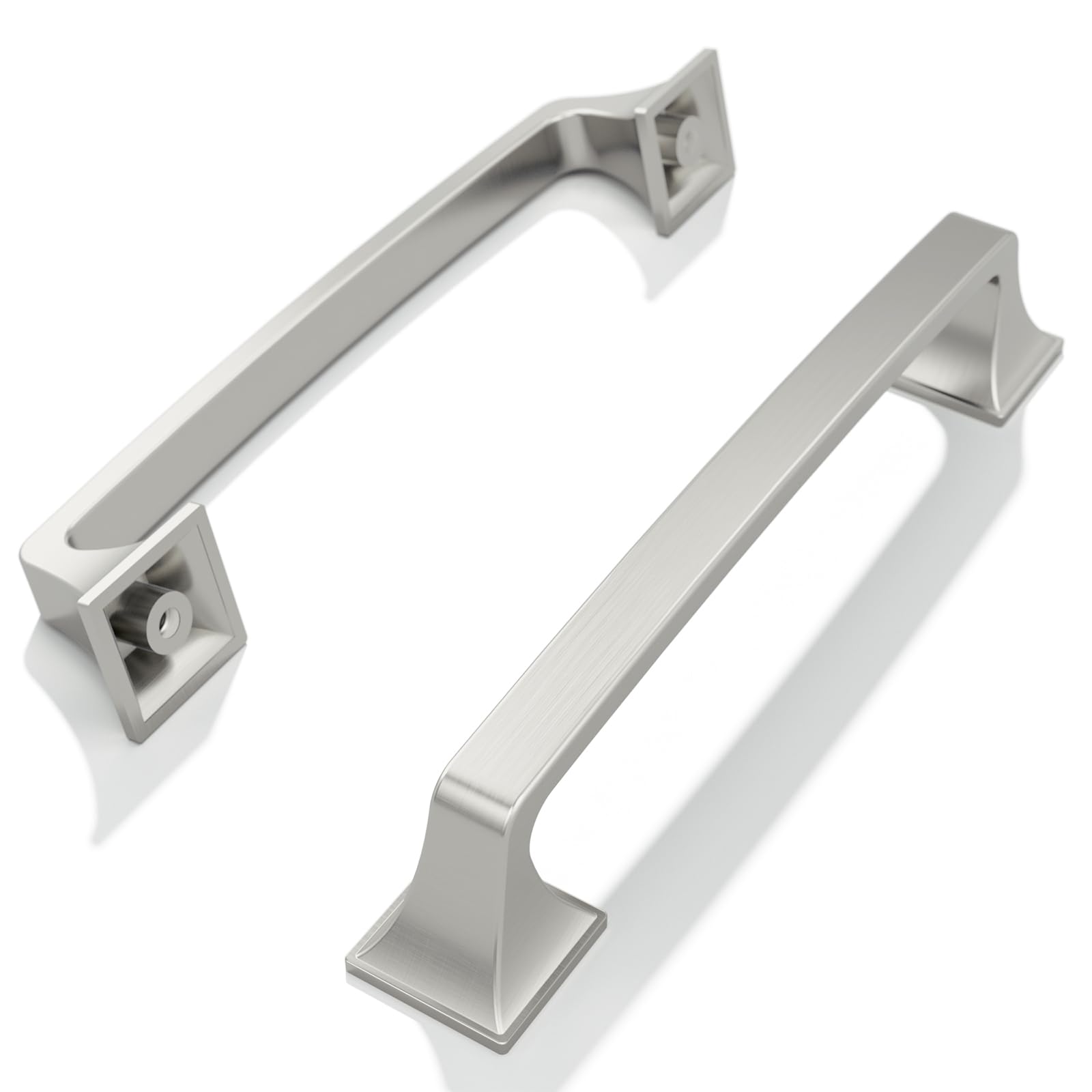 FURNIWARE Pack of 5 Cabinet Handles,Brushed Nickel Hardware Drawer Pulls,Zinc Alloy Kitchen Cabinet Door Handles Pull-128mm(5 Inch) Hole Center