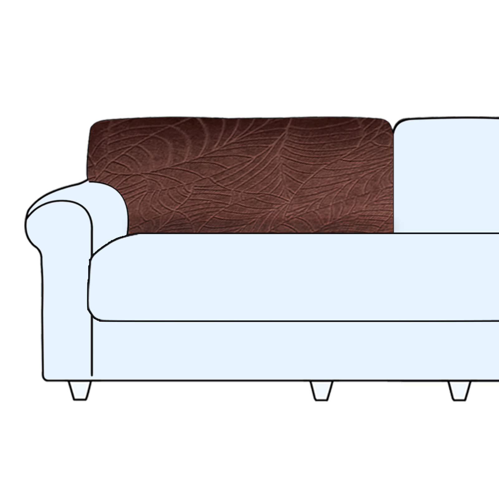 SHUOJIA Sofa Seat Cushion Cover Stretch Cushion Covers Non-slip Slipcover Cover for Sofa Seat Cushions Seat Couch Cover for Pets & Kids (Brown, Backrest Cover)