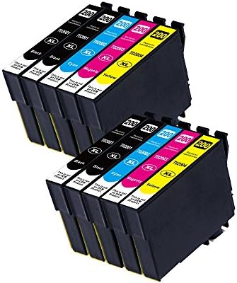10Pack Remanufactured Cartridge Replacement for 200 XL Ink Cartridges High Yield Compatible to XP-410 XP-310 WF-2540 WF-2530 WF-2520 WF-2010F WF-2010W WF-2510WF XP-400 XP-300 XP-200 Printer