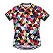 Men's Cycling Jersey Short Sleeve Bike Clothing Multicolored Diamond Size XL